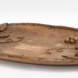 Carved wooden top signed J. Rebel