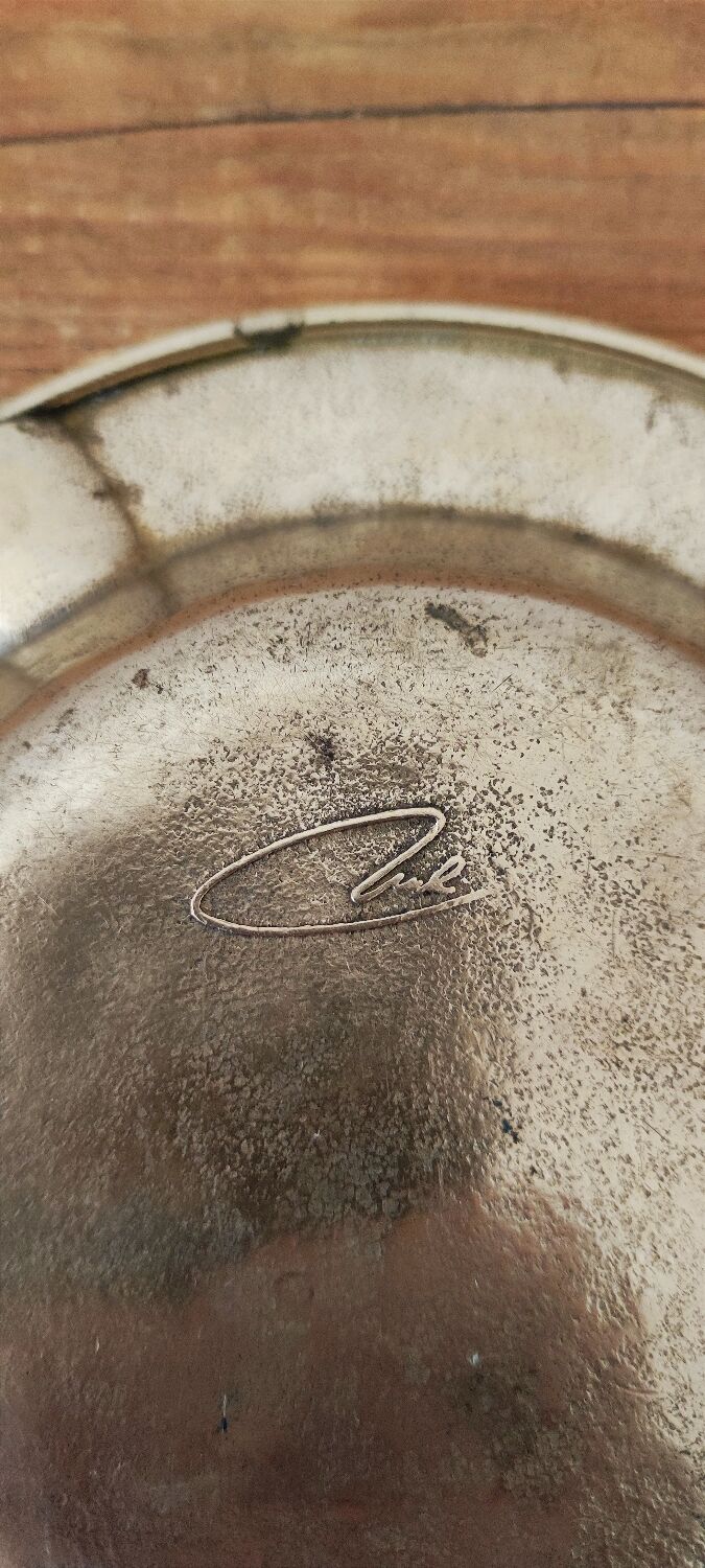 Ashtray in solid brass signed Collini