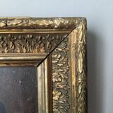 Oil on wood old portrait decoration antique countryside baroque molded