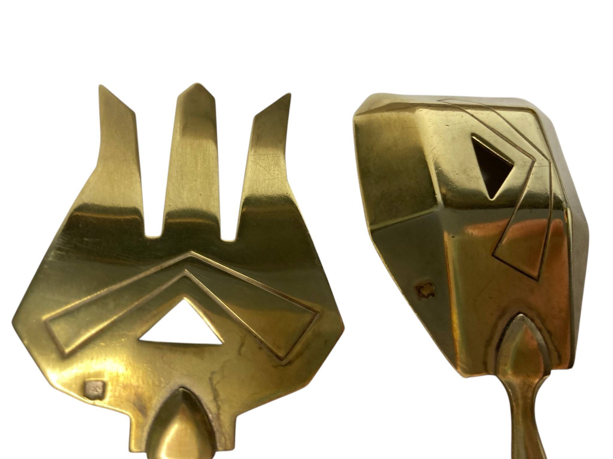 Tableware, gilded metal confectionery service Art Deco circa 1930.