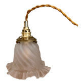 Baladeuse tulipe vintage en verre dépoli