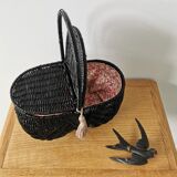 Black wicker basket