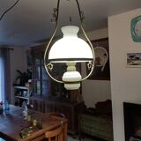 19th century white opaline pendant light