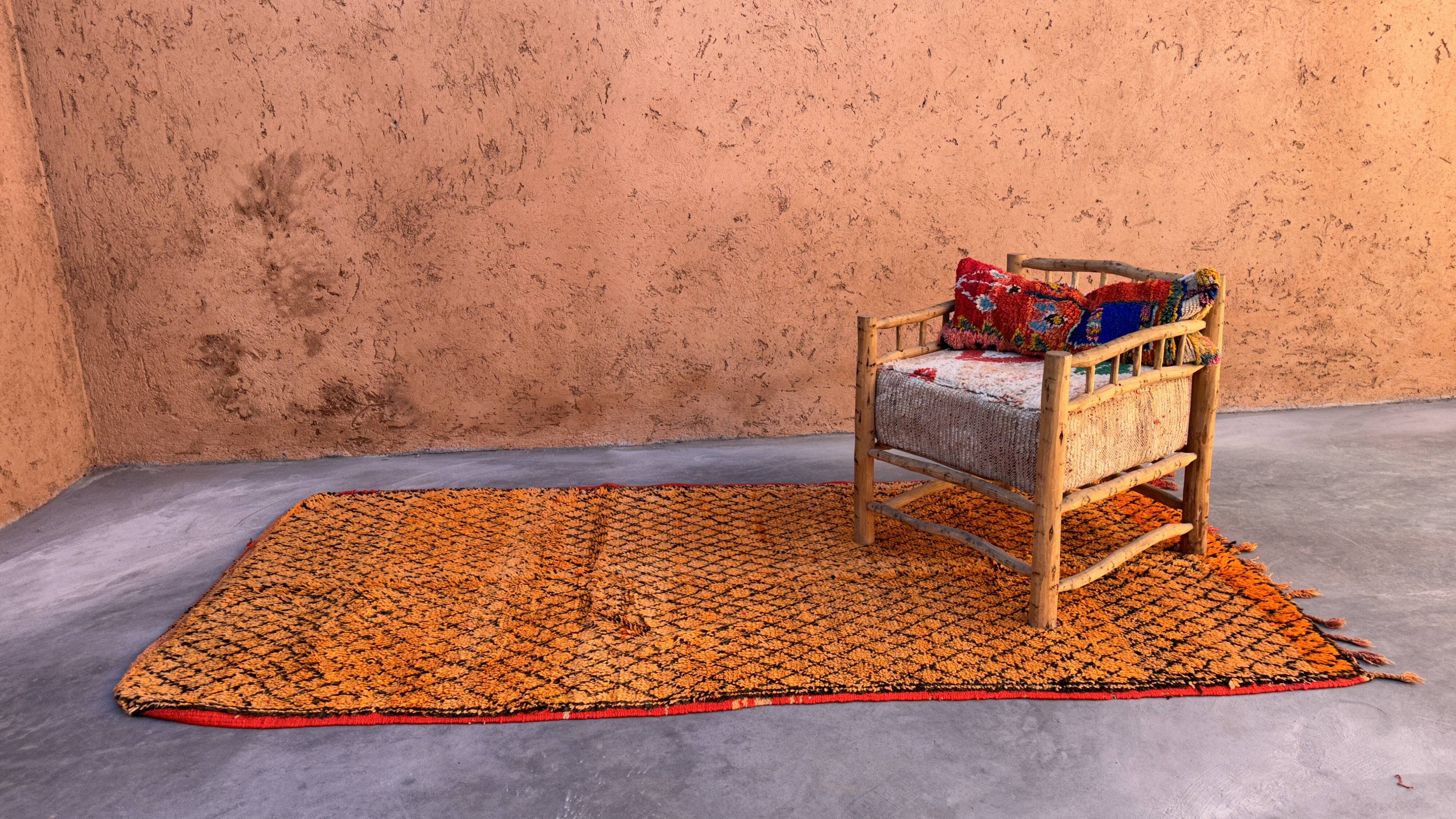 Moroccan rug Boujad orange - 138 x 294 cm