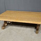 Table basse en laiton et travertin, époque Art Déco, 1930