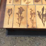 Table basse en céramique aux herbiers de style Roger Capron