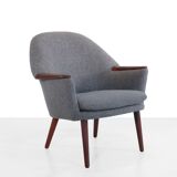 Danish design armchair with teak armrest, 1960's