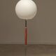 Modernist floor lamp in teak, chrome metal, opaline, Czechoslovakia 60s