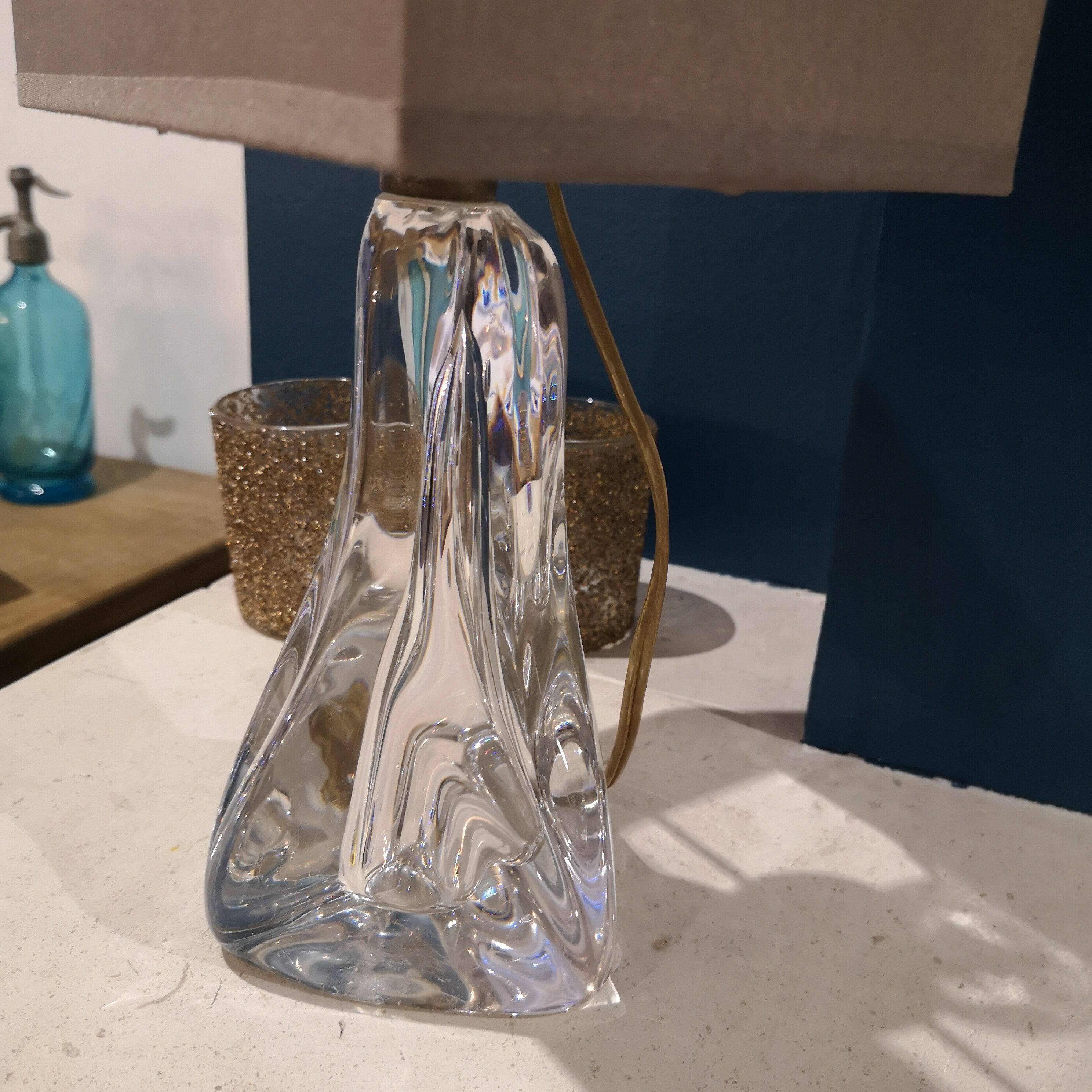 Glass lamp foot