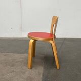 Vintage Red Children's Chair in Linoleum N65 by Alvar Aalto for Artek, Finland, 1970s
