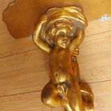 Shelf , Wall console gilded cherub