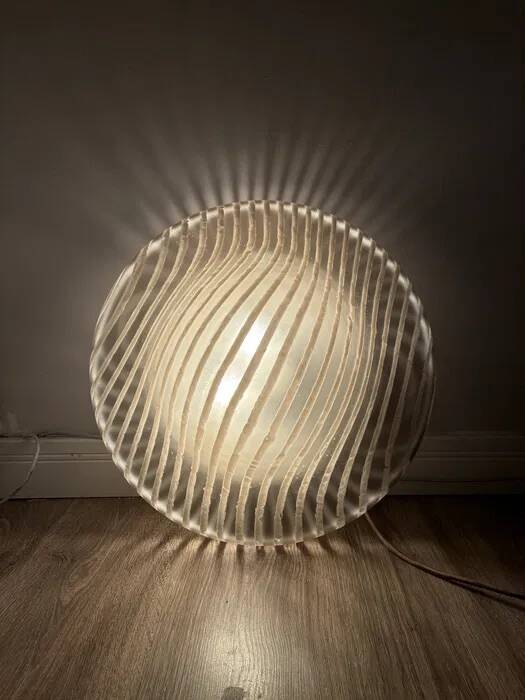 Peil & Putzler "Zebra" Glass Ceiling / Wall Lights — Pair, 1970s
