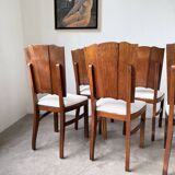 Set 6 chaises art déco chêne 1940