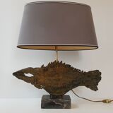 Table lamp in bronze & marble 1970