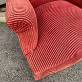 English velvet armchair