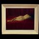 Oil on canvas female nude signed frame 20th century