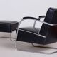 Bauhaus Armchair with Stool in Chrome attributed to Mücke-Melder, Czech, 1930s, Set of 2