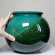 Large ceramic ball vase, art deco style, shade of green, vintage