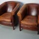 Vintage Dutch cognac coloured leather club chair, set of 2