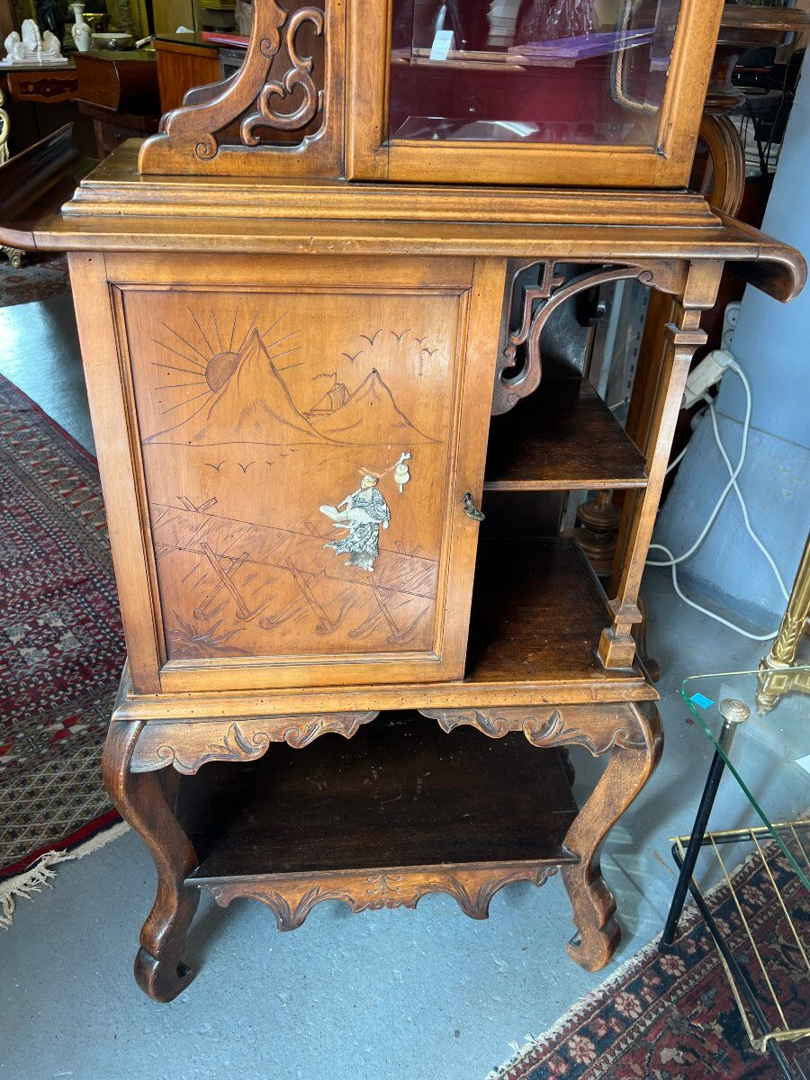 Neo-Renaissance display cabinet attributed to the creative spirit of Gabriel Viardot, circa 1890.