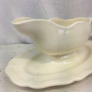 Old sauce boat Ivory made in France Digoin Sarreguemines