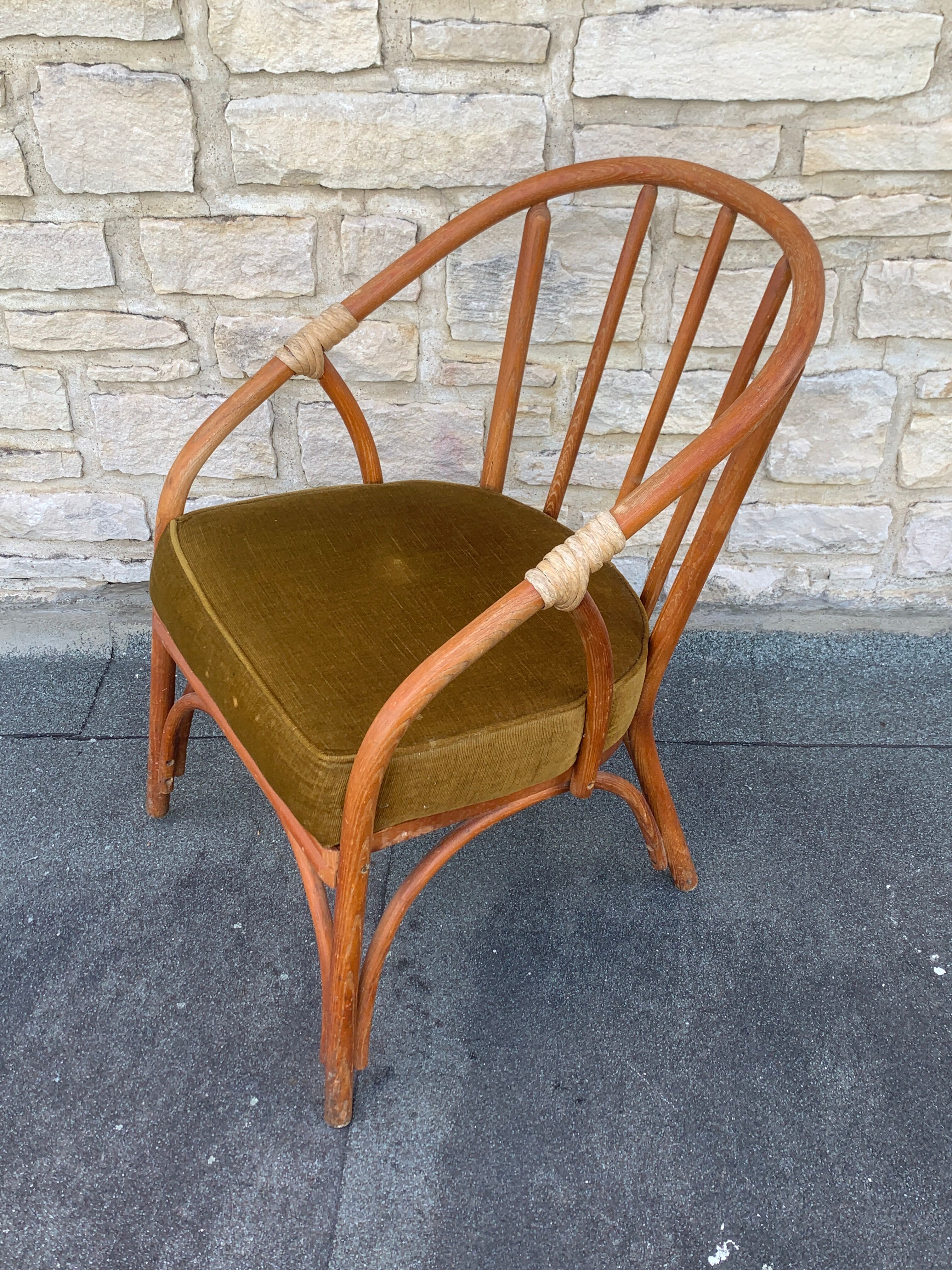 Fauteuil rotin vintage, 1960