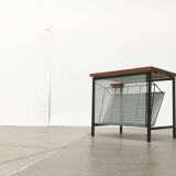 Mid-century teak side table with magazine rack.