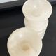 Pair of vintage alabaster candle holders
