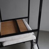 White boucle black metal chairs | Kembo | Netherlands | 1960s