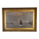 Oil on canvas, "view of an icy sea", monogram and date at the bottom right, P.E 86 for 1886.