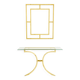 Console et miroir en fer forgé dorée de Robert Thibier années 60