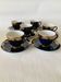 6 Lomonosov Cups and Saucers in Cobalt Blue with Gold Trim