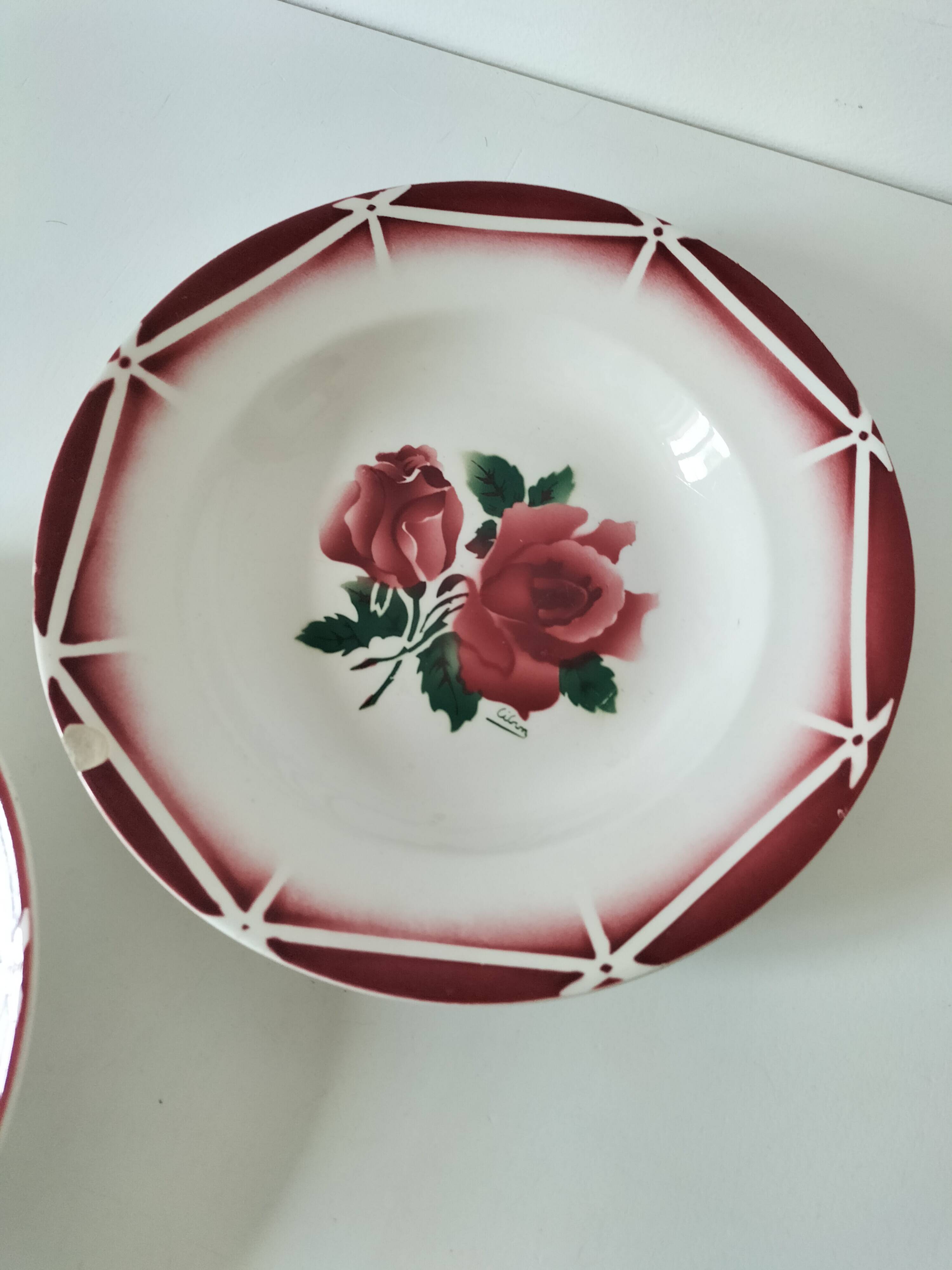 Set of deep plates Digoin Sarreguemines model Cibon