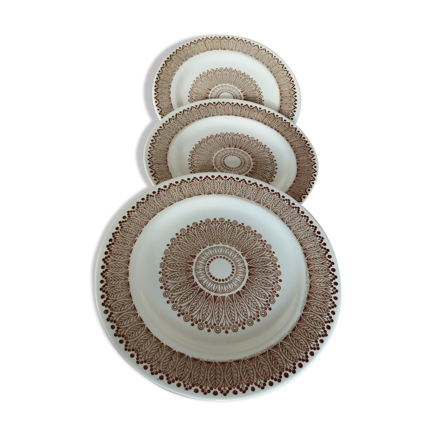 3 vintage flat plates Boch La Louvière