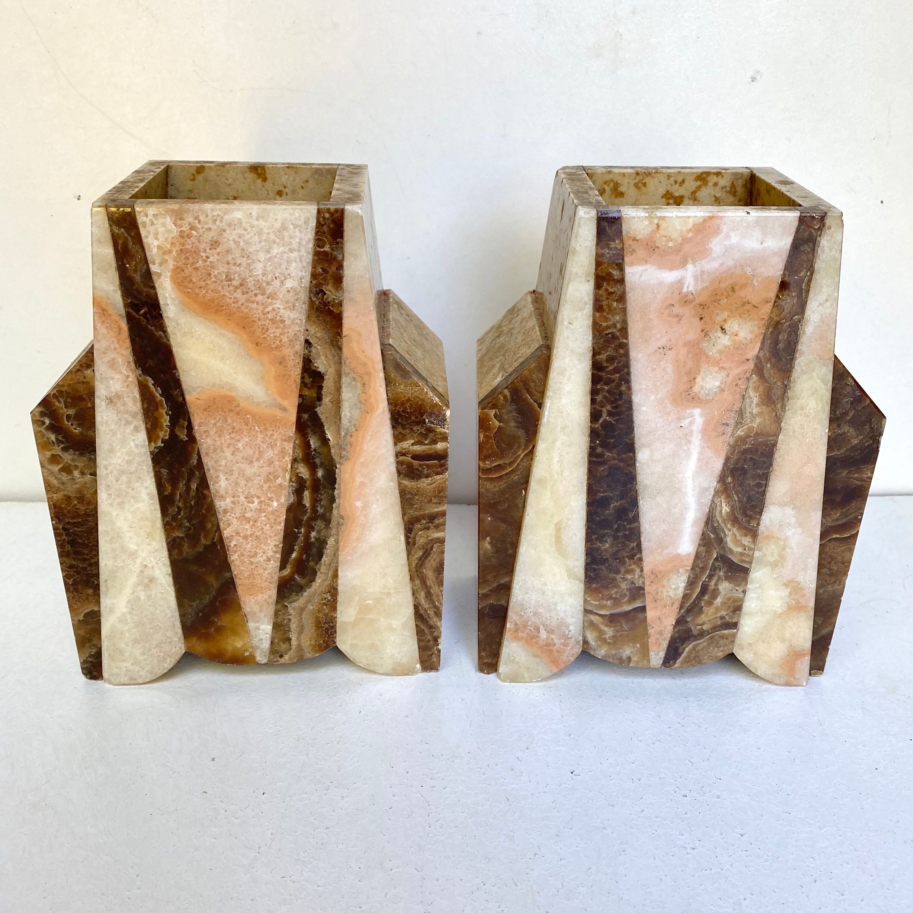 Marble cassolettes art deco