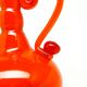 Vase, modernist, orange glass, designed by B. Świstacka, Poland, 1970s