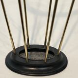 Umbrella stand in blackened wood and brass. Attributed to Jacques Adnet