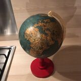 Earth globe ancient wooden foot