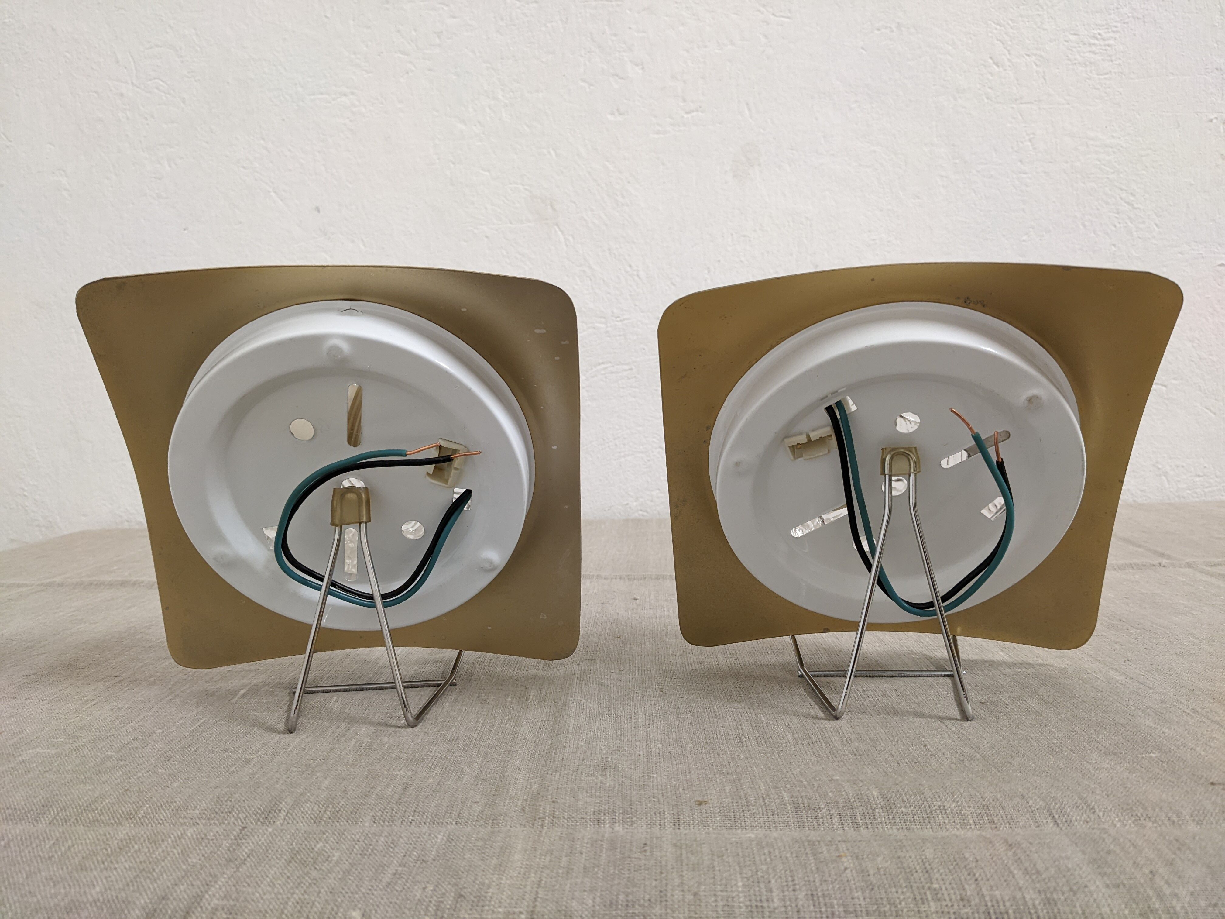 Pair of glass wall lamps from the 70s/80s