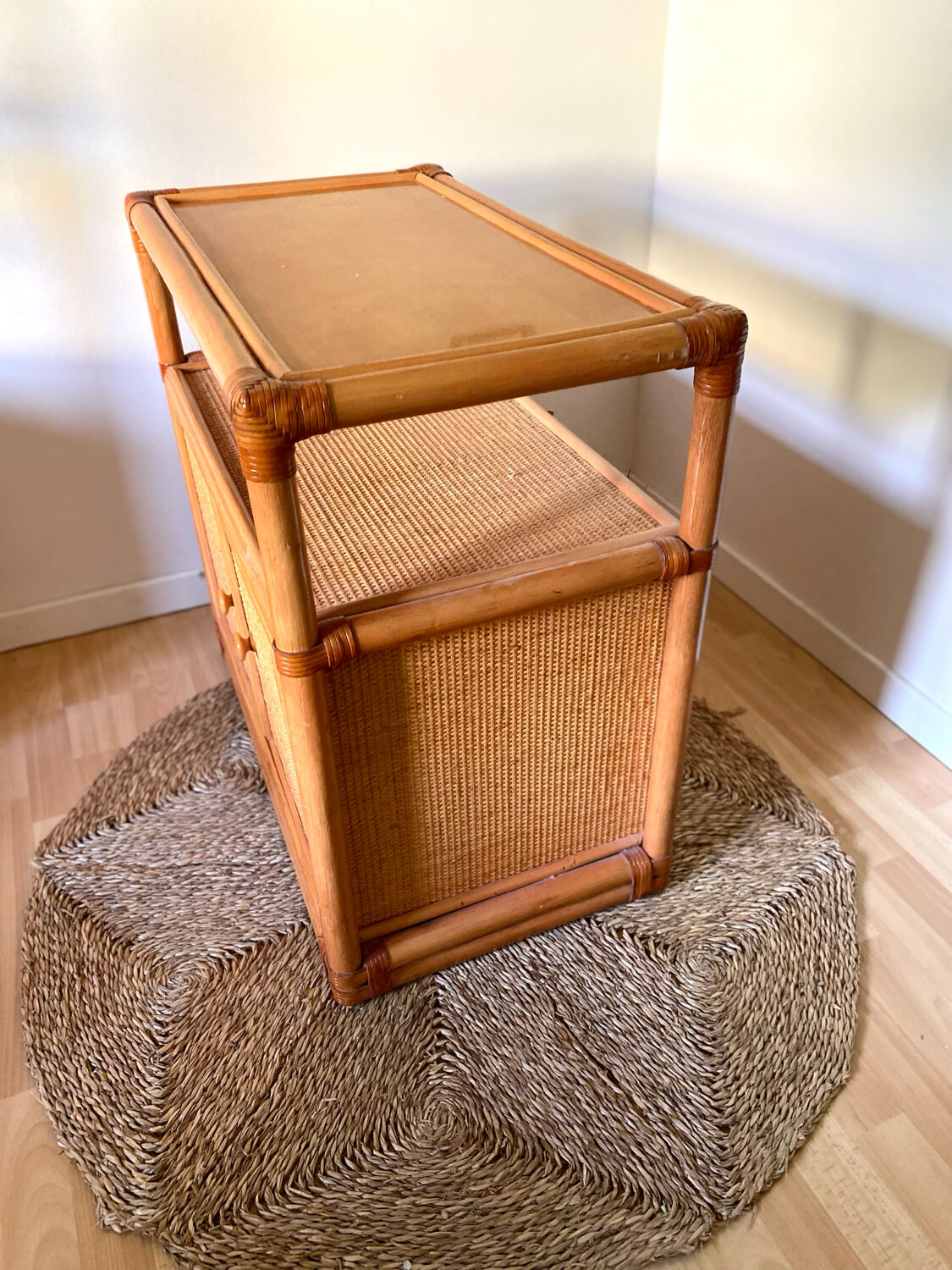 Vintage rattan and cane sideboard