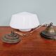 Large Art Deco pendant light in conical white opaline, 1920s-30s