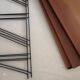Scandinavian tomado wire wall shelf in teak, 1970