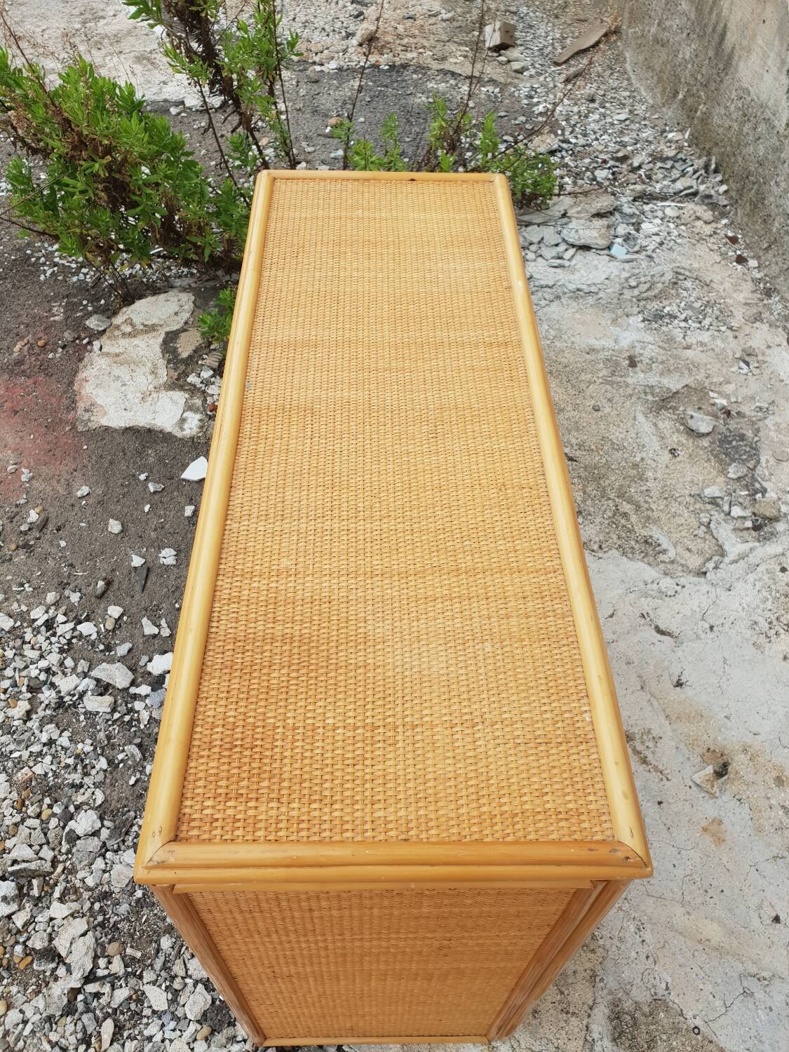 Rattan desk 1980