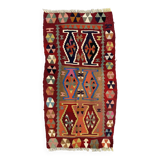 Vintage Turkish Mini Kilim 93x49 cm Wool Small Kelim Runner, shabby Chic