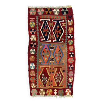 Vintage turc Mini Kilim 93x49 cm laine petit Kelim Runner, shabby Chic