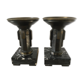 Pair of empty pocket or candle holder 40s art deco