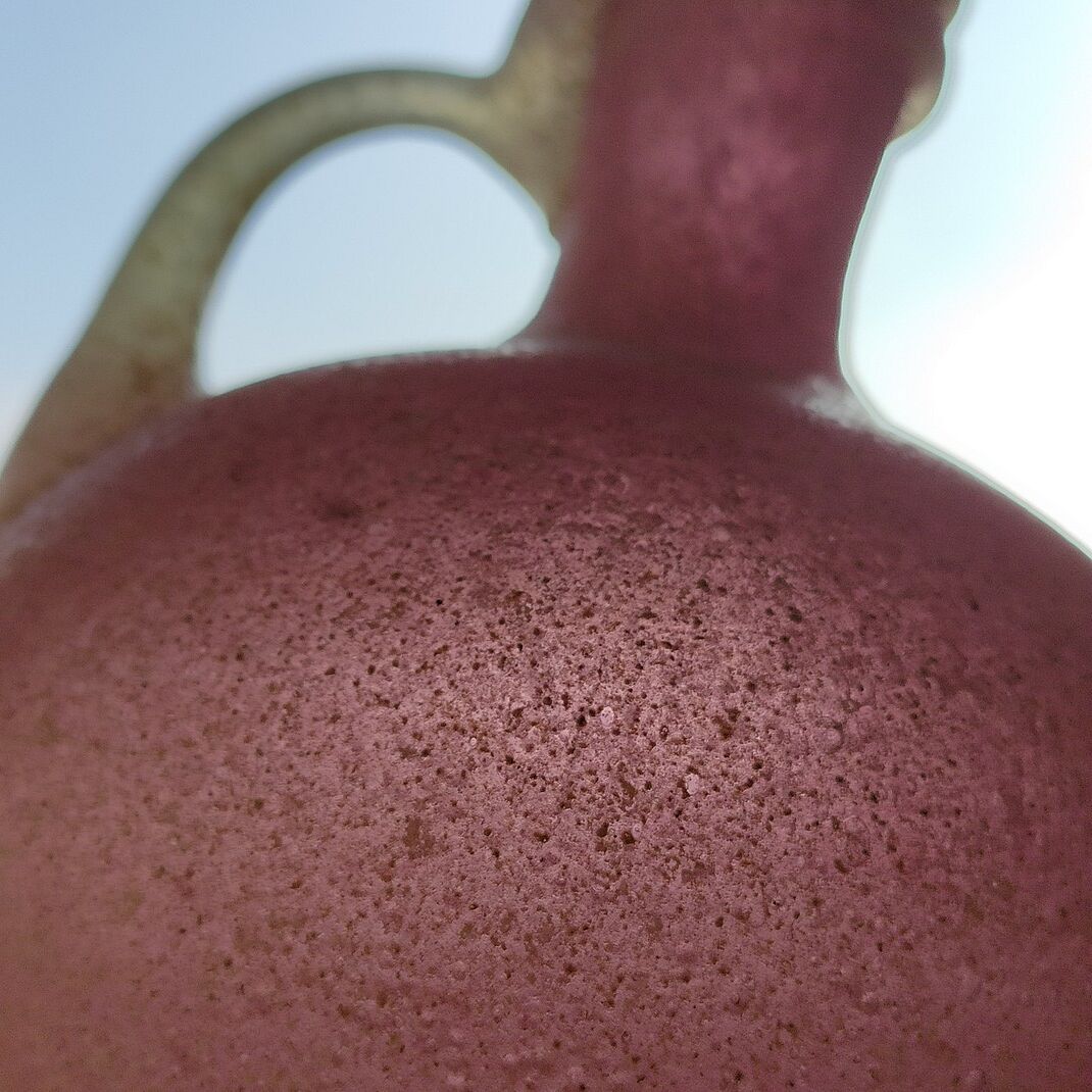 Pink glass paste vase