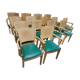Set of 16 vintage Fameg wooden bistro armchairs