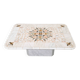 Large Italian pietra dura marble mosaic coffee table, floral inlay, Carrara marble