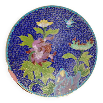 Chinese Cloisonné Wall Plate, Mid 20th Century